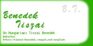 benedek tiszai business card